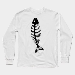 Fish Bone Black Long Sleeve T-Shirt